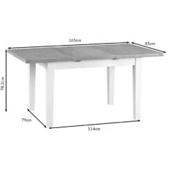 Suffolk White Painted Oak 1.2m Butterfly Extending Dining Table -Furniture Sale Shop 12bet