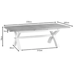 Suffolk White Painted Oak 1.8m Cross Extending Dining Table -Furniture Sale Shop 18et
