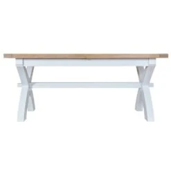 Suffolk White Painted Oak 1.8m Cross Extending Dining Table -Furniture Sale Shop 18et 2