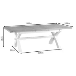 Suffolk Grey Painted Oak 2.5m Cross Extending Dining Table -Furniture Sale Shop 2.5ext 1