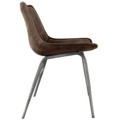 Shoreditch Industrial Retro Brown Leather & Iron Dining Chair -Furniture Sale Shop CH503 BR 02