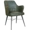 Shoreditch Industrial Light Grey High Back Leather & Iron Dining Chair -Furniture Sale Shop CH505 LG