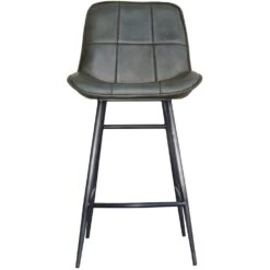 Shoreditch Industrial Grey Square Panel Leather Bar Stool 7 Shoreditch Industrial Grey Square Panel Leather Bar Stool -Furniture Sale Shop CH508 LG 01
