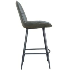 Shoreditch Industrial Grey Square Panel Leather Bar Stool 6 Shoreditch Industrial Grey Square Panel Leather Bar Stool -Furniture Sale Shop CH508 LG 02