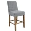 Wessex Smoked Oak Grey Checked Bar Stool -Furniture Sale Shop CH55 CG