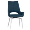 Milan Chrome Blue Swivel Dining Chair -Furniture Sale Shop CH56 BL