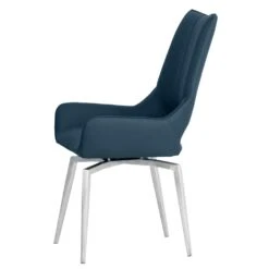 Milan Chrome Blue Swivel Dining Chair 15 Milan Chrome Blue Swivel Dining Chair -Furniture Sale Shop CH56 BL 04