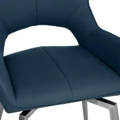 Milan Chrome Blue Swivel Dining Chair 17 Milan Chrome Blue Swivel Dining Chair -Furniture Sale Shop CH56 BL 06