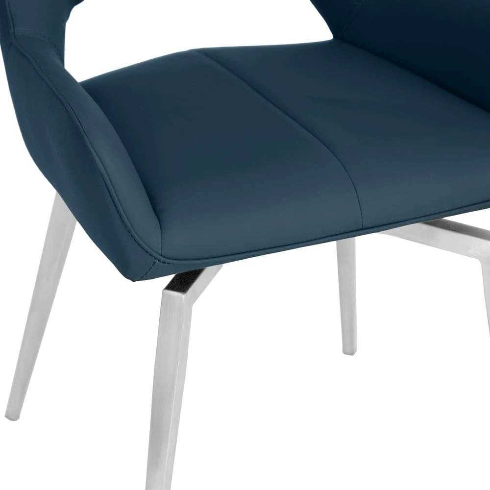 Milan Chrome Blue Swivel Dining Chair 9 Milan Chrome Blue Swivel Dining Chair - Image 7