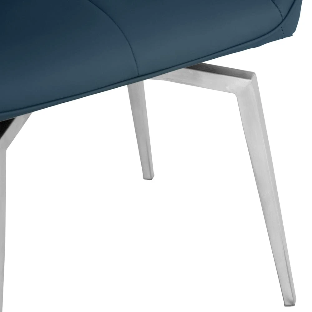 Milan Chrome Blue Swivel Dining Chair 10 Milan Chrome Blue Swivel Dining Chair - Image 8