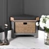 Dorset Storm Grey Painted Oak Corner Hall Bench -Furniture Sale Shop CL CHB SG