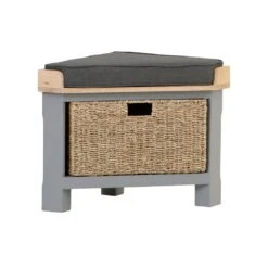 Dorset Storm Grey Painted Oak Corner Hall Bench 17 Dorset Storm Grey Painted Oak Corner Hall Bench -Furniture Sale Shop CL CHB SG 1