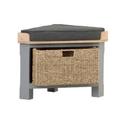 Dorset Storm Grey Painted Oak Corner Hall Bench 13 Dorset Storm Grey Painted Oak Corner Hall Bench -Furniture Sale Shop CL CHB SG 2