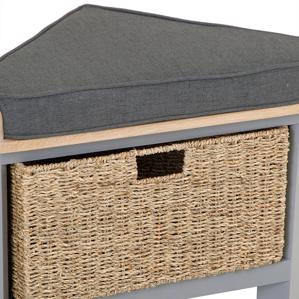 Dorset Storm Grey Painted Oak Corner Hall Bench 7 Dorset Storm Grey Painted Oak Corner Hall Bench - Image 5