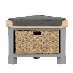 Dorset Storm Grey Painted Oak Corner Hall Bench 12 Dorset Storm Grey Painted Oak Corner Hall Bench -Furniture Sale Shop CL CHB SG 6