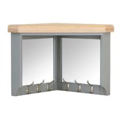 Dorset Storm Grey Painted Oak Corner Mirrored Coat Rack -Furniture Sale Shop CL CHBT SG 4