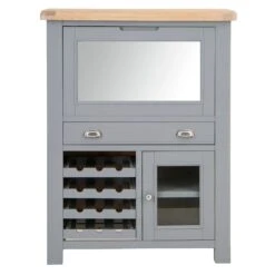 Dorset Storm Grey Painted Oak Drinks Cabinet With Wine Rack 29 Dorset Storm Grey Painted Oak Drinks Cabinet With Wine Rack -Furniture Sale Shop CL DBU SG 11