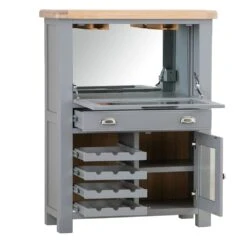 Dorset Storm Grey Painted Oak Drinks Cabinet With Wine Rack 20 Dorset Storm Grey Painted Oak Drinks Cabinet With Wine Rack -Furniture Sale Shop CL DBU SG 13