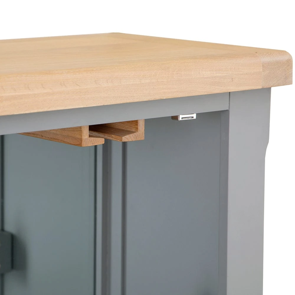Dorset Storm Grey Painted Oak Drinks Cabinet With Wine Rack 9 Dorset Storm Grey Painted Oak Drinks Cabinet With Wine Rack - Image 7