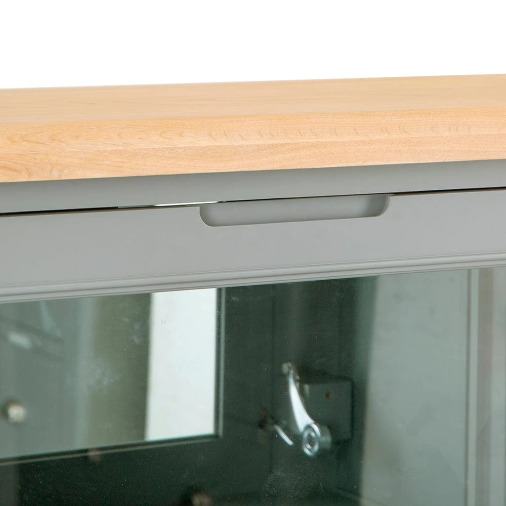 Dorset Storm Grey Painted Oak Drinks Cabinet With Wine Rack 11 Dorset Storm Grey Painted Oak Drinks Cabinet With Wine Rack - Image 9