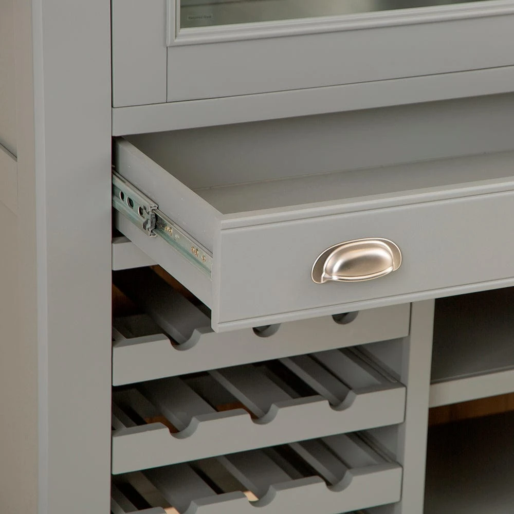 Dorset Storm Grey Painted Oak Drinks Cabinet With Wine Rack 12 Dorset Storm Grey Painted Oak Drinks Cabinet With Wine Rack - Image 10