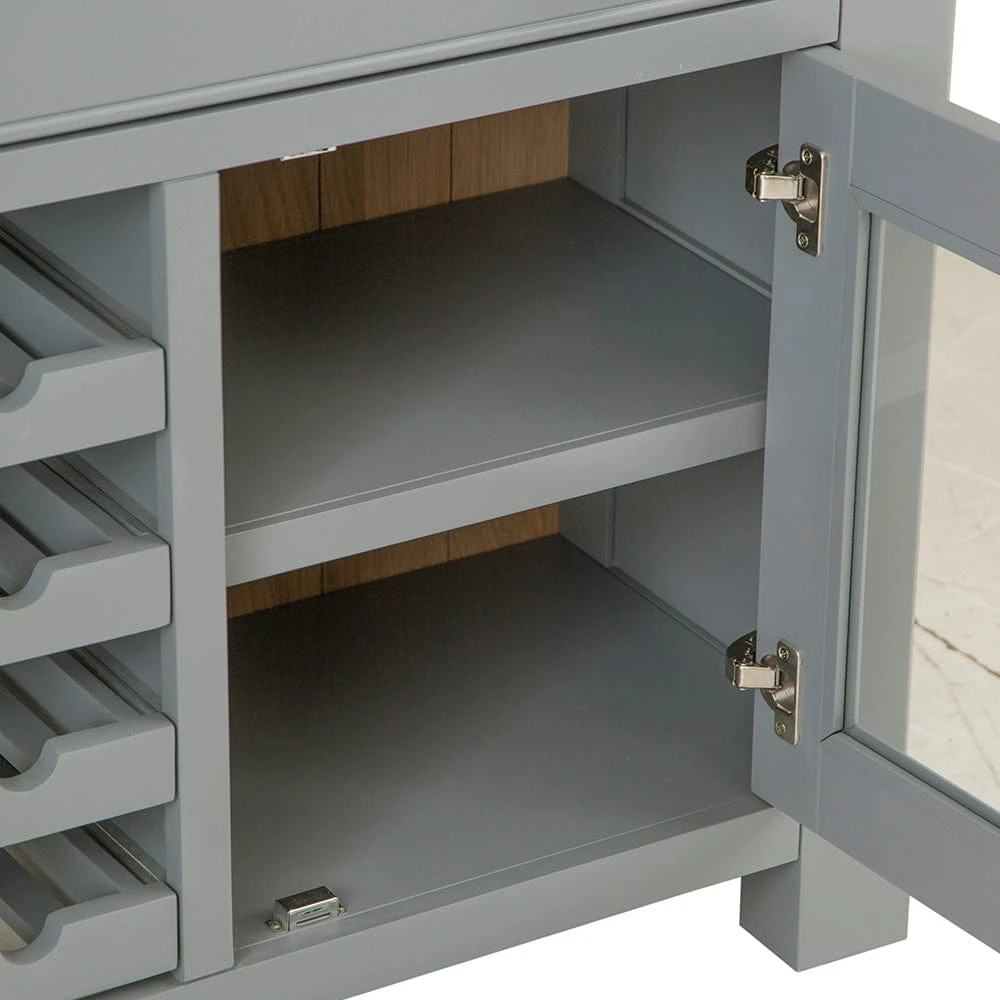 Dorset Storm Grey Painted Oak Drinks Cabinet With Wine Rack 14 Dorset Storm Grey Painted Oak Drinks Cabinet With Wine Rack - Image 12