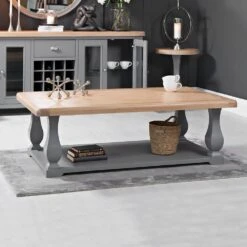 Dorset Storm Grey Painted Oak Large Coffee Table