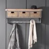 Dorset Storm Grey Painted Oak Large Coat Rack With Wicker Baskets -Furniture Sale Shop CL LHBT SG