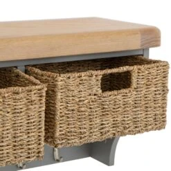 Dorset Storm Grey Painted Oak Large Coat Rack With Wicker Baskets 15 Dorset Storm Grey Painted Oak Large Coat Rack With Wicker Baskets -Furniture Sale Shop CL LHBT SG 4
