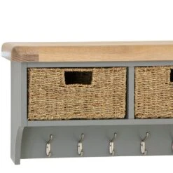 Dorset Storm Grey Painted Oak Large Coat Rack With Wicker Baskets 16 Dorset Storm Grey Painted Oak Large Coat Rack With Wicker Baskets -Furniture Sale Shop CL LHBT SG 5
