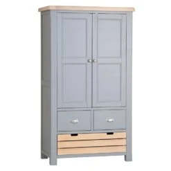 Dorset Storm Grey Painted Oak Large Larder Unit 23 Dorset Storm Grey Painted Oak Large Larder Unit -Furniture Sale Shop CL LLU SG 1