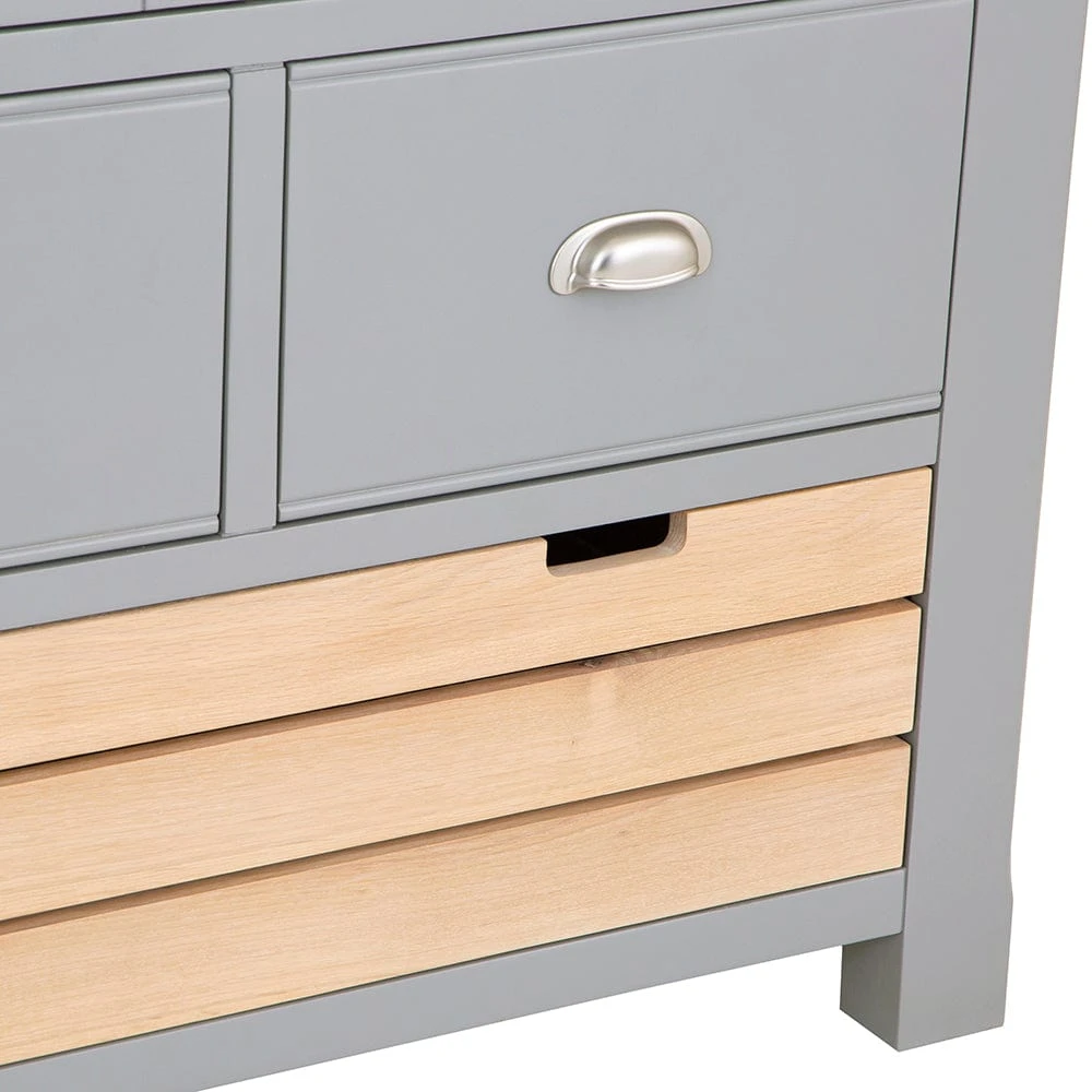 Dorset Storm Grey Painted Oak Large Larder Unit 7 Dorset Storm Grey Painted Oak Large Larder Unit - Image 5