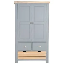 Dorset Storm Grey Painted Oak Large Larder Unit 37 Dorset Storm Grey Painted Oak Large Larder Unit -Furniture Sale Shop CL LLU SG 15