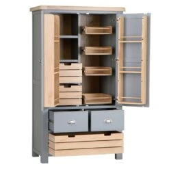 Dorset Storm Grey Painted Oak Large Larder Unit 25 Dorset Storm Grey Painted Oak Large Larder Unit -Furniture Sale Shop CL LLU SG 2