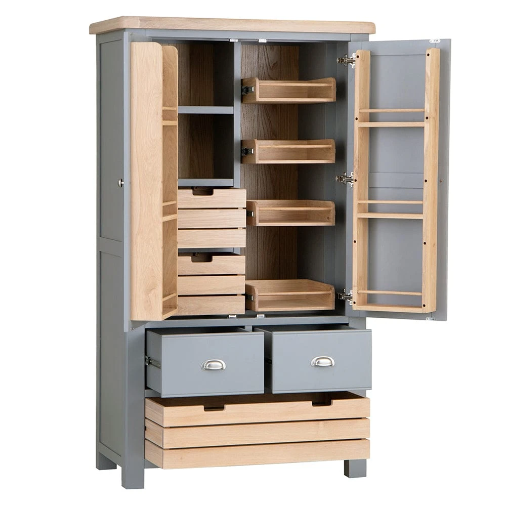 Dorset Storm Grey Painted Oak Large Larder Unit 8 Dorset Storm Grey Painted Oak Large Larder Unit - Image 6