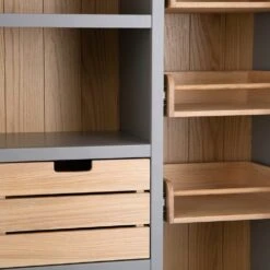Dorset Storm Grey Painted Oak Large Larder Unit -Furniture Sale Shop CL LLU SG 5