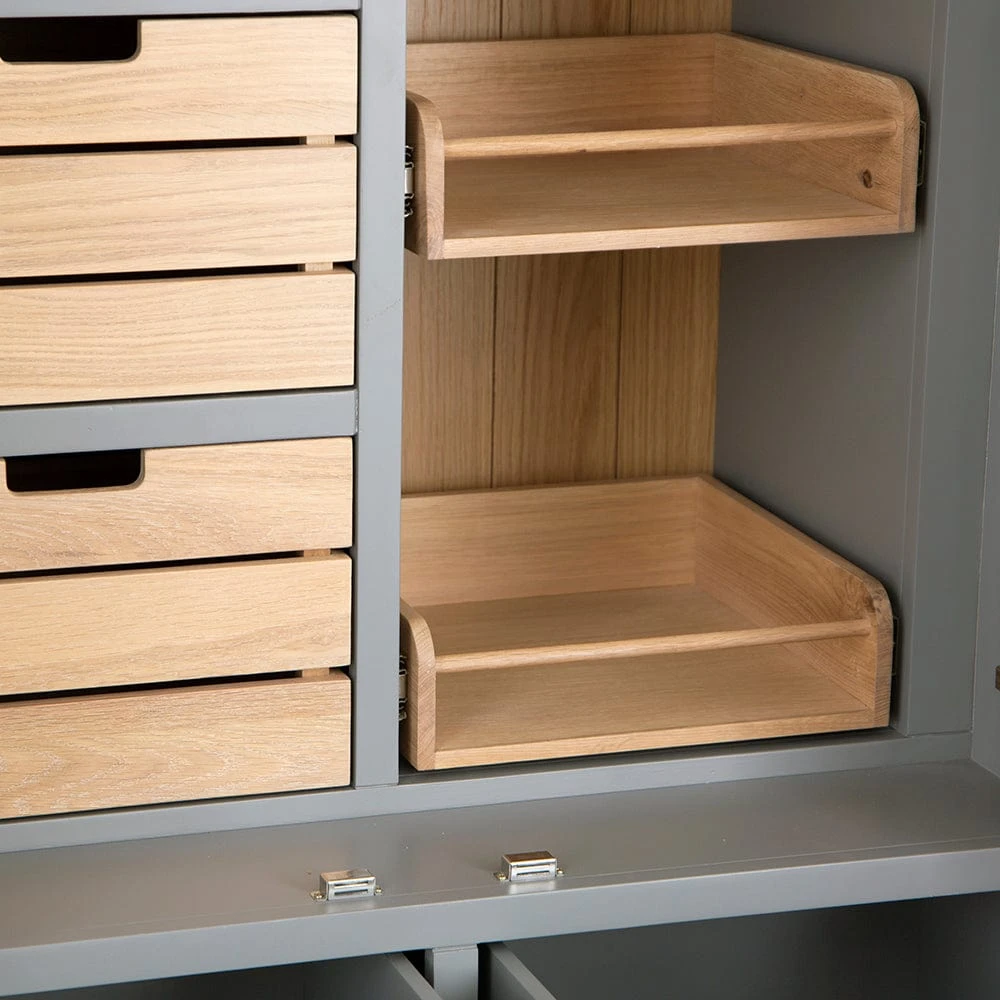 Dorset Storm Grey Painted Oak Large Larder Unit 12 Dorset Storm Grey Painted Oak Large Larder Unit - Image 10