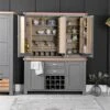 Dorset Storm Grey Painted Oak Large Larder Top For Large Sideboard Wine Rack (Top Only) 1 Dorset Storm Grey Painted Oak Large Larder Top For Large Sideboard Wine Rack (Top Only) -Furniture Sale Shop CL LLUT SG1