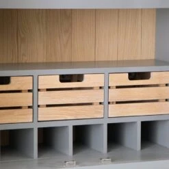 Dorset Storm Grey Painted Oak Large Larder Top For Large Sideboard Wine Rack (Top Only) -Furniture Sale Shop CL LLUT SG 6