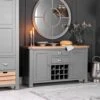 Dorset Storm Grey Painted Oak Large Sideboard Wine Rack -Furniture Sale Shop CL LS SG