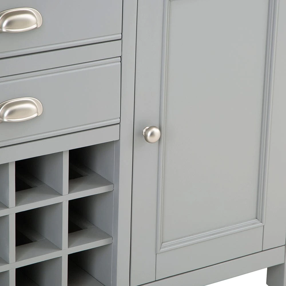 Dorset Storm Grey Painted Oak Large Sideboard Wine Rack 12 Dorset Storm Grey Painted Oak Large Sideboard Wine Rack - Image 10