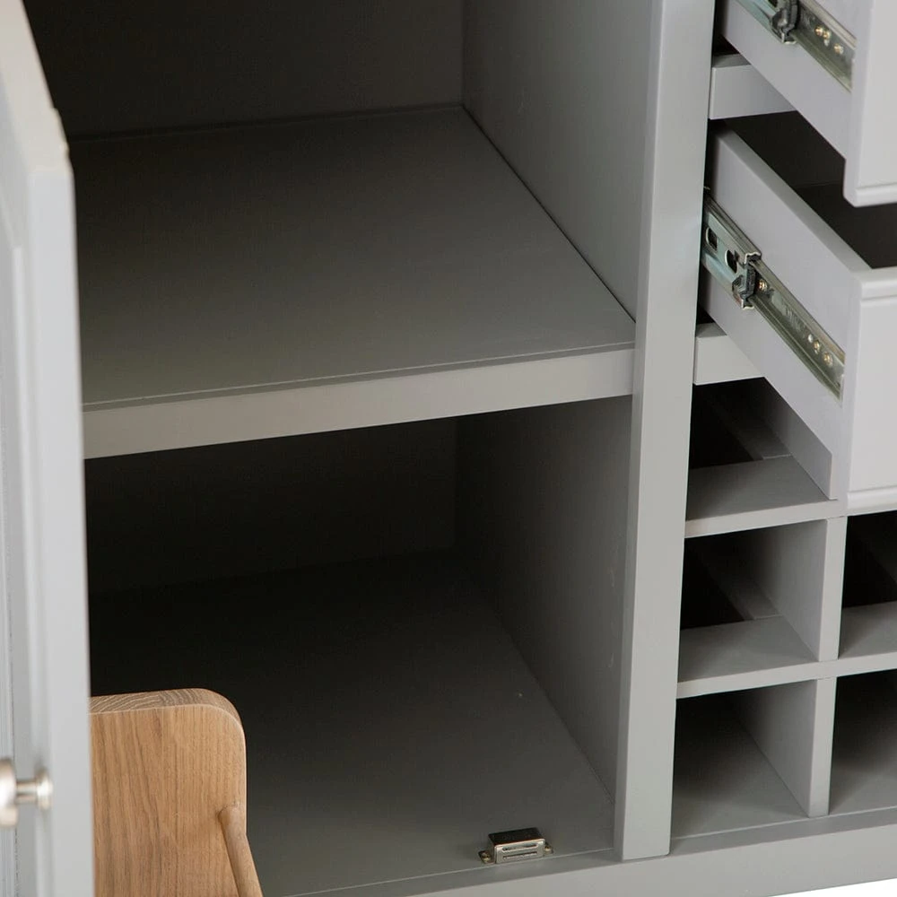Dorset Storm Grey Painted Oak Large Sideboard Wine Rack 15 Dorset Storm Grey Painted Oak Large Sideboard Wine Rack - Image 13
