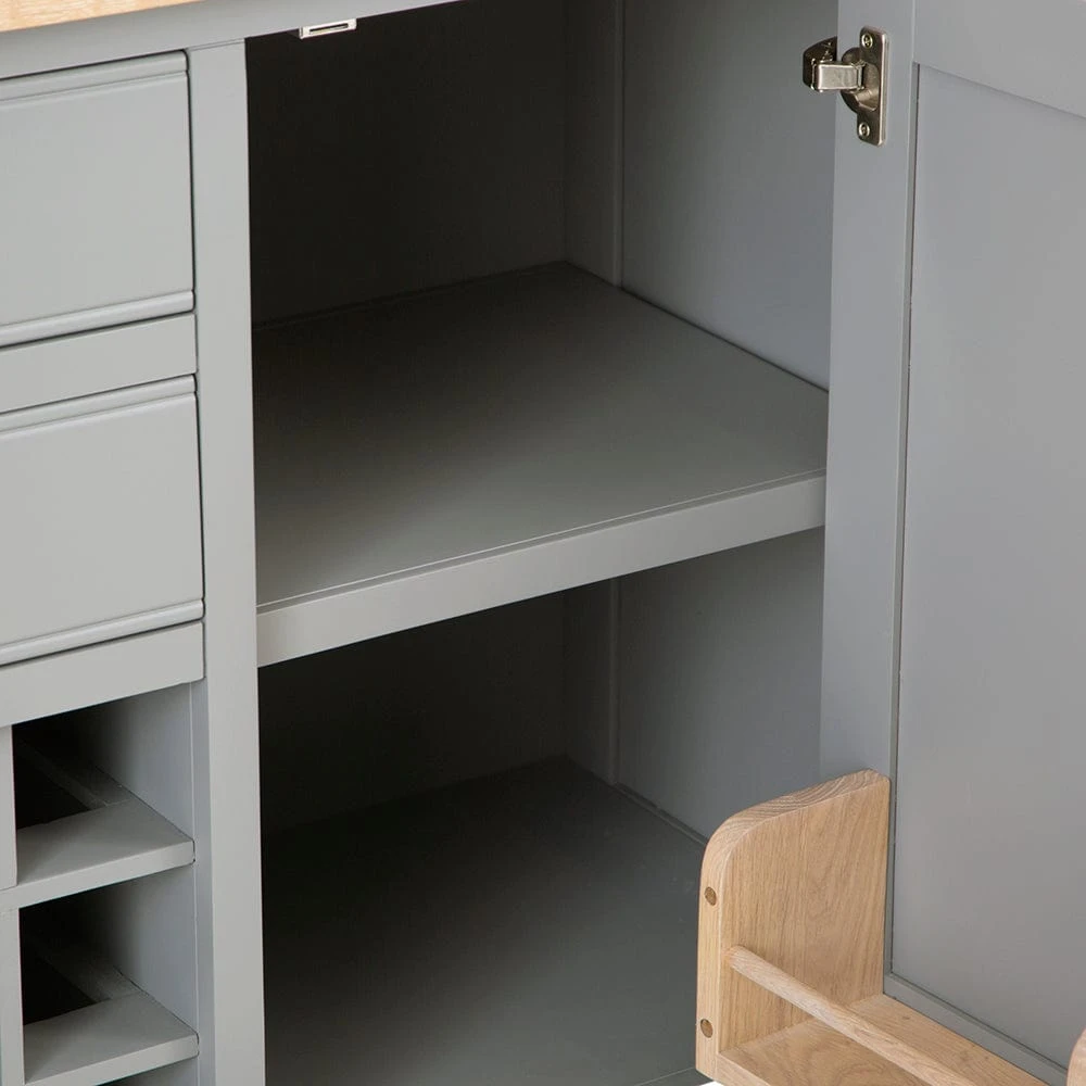 Dorset Storm Grey Painted Oak Large Sideboard Wine Rack 8 Dorset Storm Grey Painted Oak Large Sideboard Wine Rack - Image 6