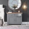 Dorset Storm Grey Painted Oak 2 Door Medium Sideboard -Furniture Sale Shop CL STS SG