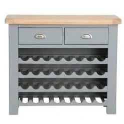 Dorset Storm Grey Painted Oak Wine Cabinet -Furniture Sale Shop CL SWC SG 8