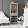 Dorset Storm Grey Painted Oak Tall Wine Cabinet -Furniture Sale Shop CL TWR SG