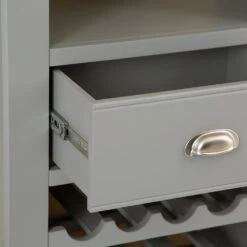 Dorset Storm Grey Painted Oak Tall Wine Cabinet -Furniture Sale Shop CL TWR SG 8