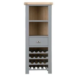 Dorset Storm Grey Painted Oak Tall Wine Cabinet -Furniture Sale Shop CL TWR SG 9