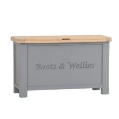 Dorset Storm Grey Painted Oak Shoe Storage Box -Furniture Sale Shop CL WSB SG 1