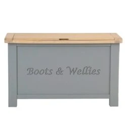 Dorset Storm Grey Painted Oak Shoe Storage Box -Furniture Sale Shop CL WSB SG 8